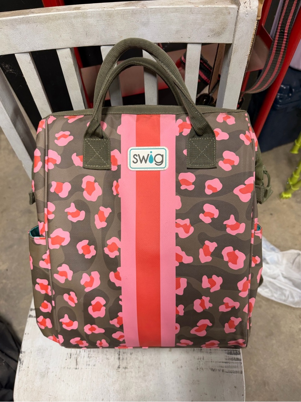 Swig Pink Camo Insulated Backpack Tote